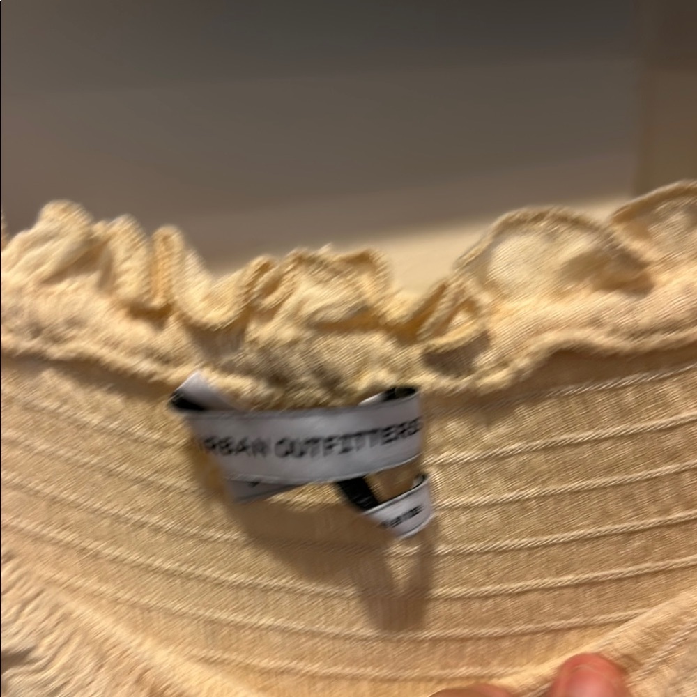Urban Outfitters Cream Off-Shoulder Puff Sleeve Sundress - Picture 2 of 3
